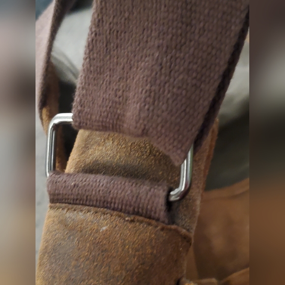 Wilsons Leather M. Julian Brown Suede Leather Messenger Laptop Briefcase Bookbag - Picture 9 of 12